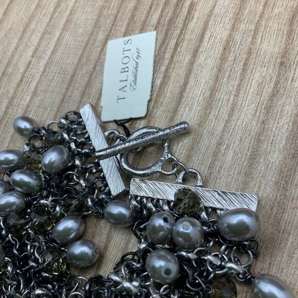 TALBOTS NWT PEARL BEAD CLUSTER MULTI-STRAND BRACELET - Picture 5 of 7